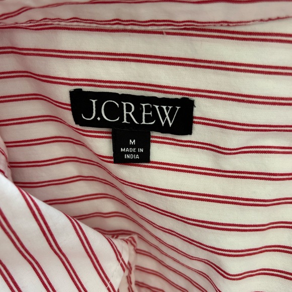 J. Crew E’tienne Cropped White & Red Striped Shirt - Picture 9 of 11